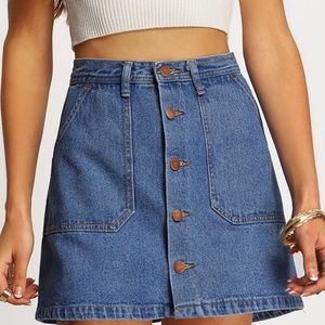 Denim Button Down Skirt
